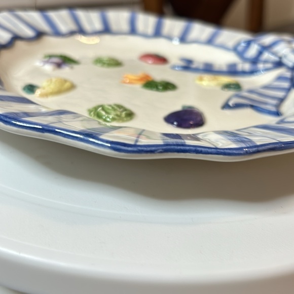 Vintage Fitz and Floyd “Petite Vegetable Bowquet” Canape Plate - Picture 9 of 12